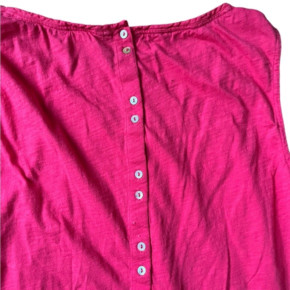 White Stuff Pink Sleeveless T-shirt Size 16 UK Buttoned Back Excellent Condition - Picture 8 of 8